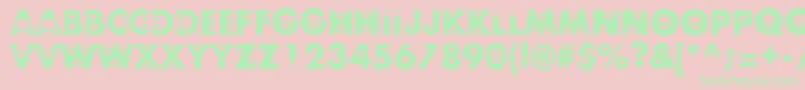 Skullphabetone Font – Green Fonts on Pink Background