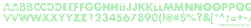 Skullphabetone Font – Green Fonts on White Background