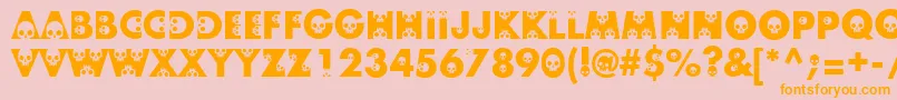 Skullphabetone Font – Orange Fonts on Pink Background