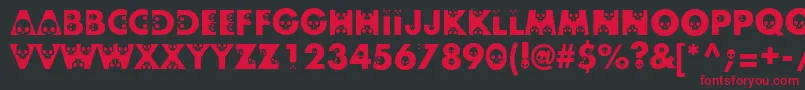Skullphabetone Font – Red Fonts on Black Background