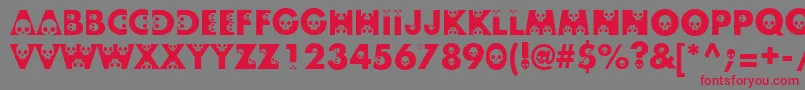 Skullphabetone Font – Red Fonts on Gray Background