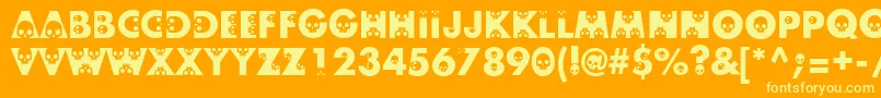 Шрифт Skullphabetone – жёлтые шрифты на оранжевом фоне