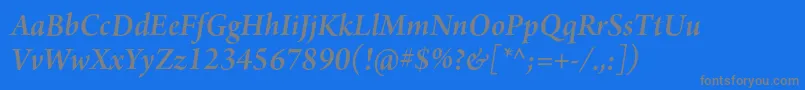 ArnoproSemibolditalic18pt-Schriftart – Graue Schriften auf blauem Hintergrund