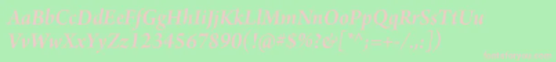 ArnoproSemibolditalic18pt Font – Pink Fonts on Green Background