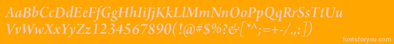 ArnoproSemibolditalic18pt Font – Pink Fonts on Orange Background