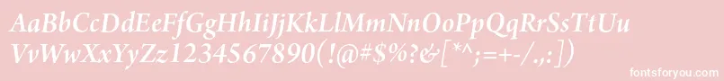 ArnoproSemibolditalic18pt-Schriftart – Weiße Schriften auf rosa Hintergrund