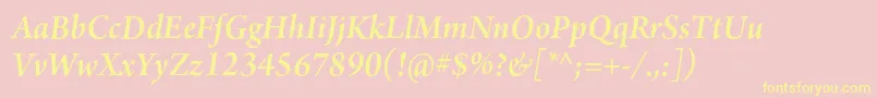 ArnoproSemibolditalic18pt Font – Yellow Fonts on Pink Background