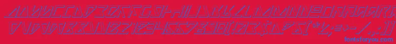 Nicki3D-Schriftart – Blaue Schriften auf rotem Hintergrund