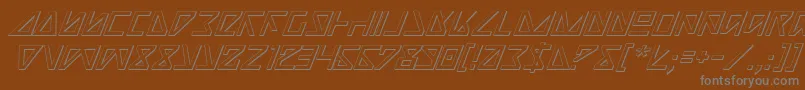 Nicki3D-fontti – harmaat kirjasimet ruskealla taustalla