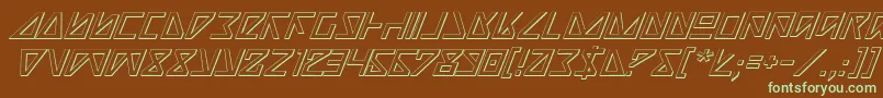 Nicki3D Font – Green Fonts on Brown Background