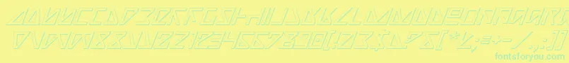 Police Nicki3D – polices vertes sur fond jaune