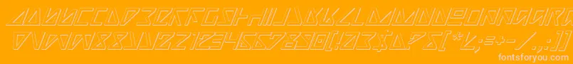 Fonte Nicki3D – fontes rosa em um fundo laranja