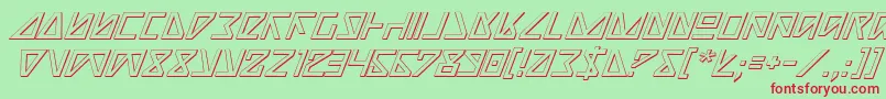 Nicki3D-fontti – punaiset fontit vihreällä taustalla