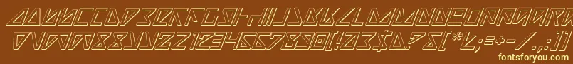 Nicki3D-fontti – keltaiset fontit ruskealla taustalla
