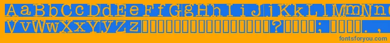 Rubberst Font – Blue Fonts on Orange Background