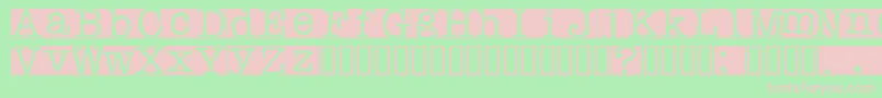 Rubberst-fontti – vaaleanpunaiset fontit vihreällä taustalla