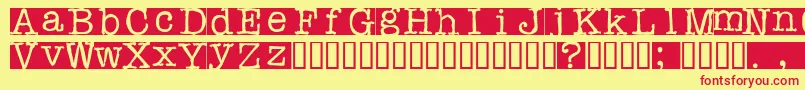 Rubberst-Schriftart – Rote Schriften auf gelbem Hintergrund