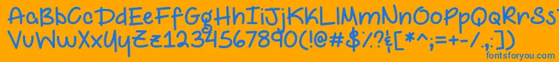 MyEpicSelfieDemo Font – Blue Fonts on Orange Background