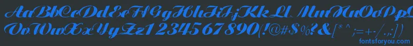 Tiffanys Font – Blue Fonts on Black Background