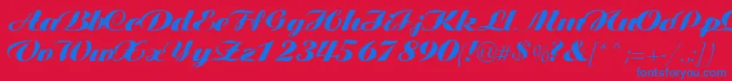 Tiffanys Font – Blue Fonts on Red Background