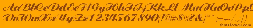 Tiffanys Font – Brown Fonts on Orange Background