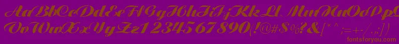 Tiffanys-Schriftart – Braune Schriften auf violettem Hintergrund