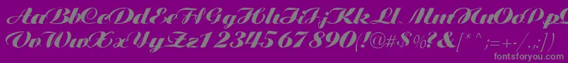 Tiffanys-Schriftart – Graue Schriften auf violettem Hintergrund