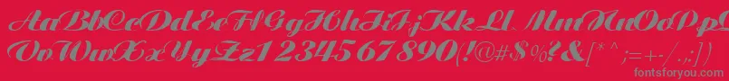 Tiffanys Font – Gray Fonts on Red Background