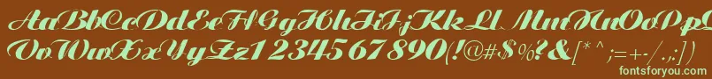 Tiffanys-fontti – vihreät fontit ruskealla taustalla