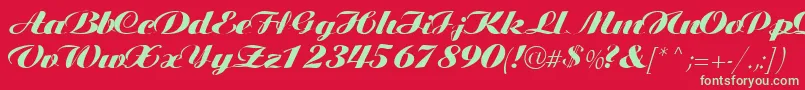 Tiffanys Font – Green Fonts on Red Background