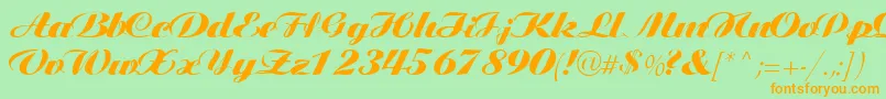 Tiffanys Font – Orange Fonts on Green Background