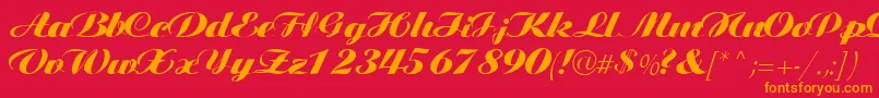 Tiffanys Font – Orange Fonts on Red Background