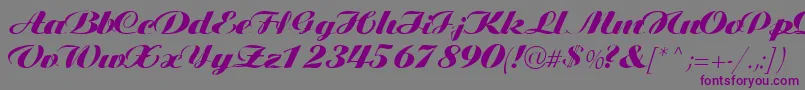 フォントTiffanys – 紫色のフォント、灰色の背景