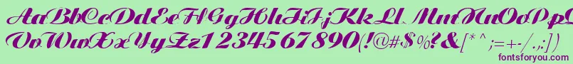 Tiffanys Font – Purple Fonts on Green Background