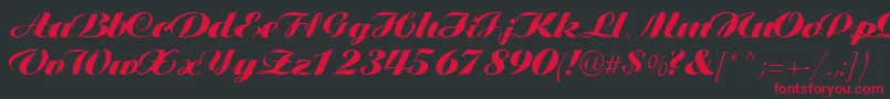 Tiffanys Font – Red Fonts on Black Background