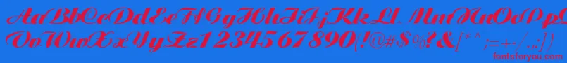 Tiffanys Font – Red Fonts on Blue Background