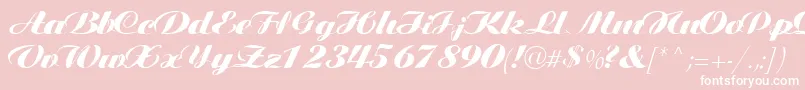 Tiffanys-Schriftart – Weiße Schriften auf rosa Hintergrund