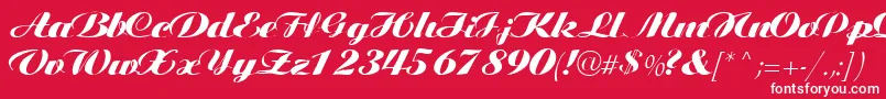 Tiffanys Font – White Fonts on Red Background