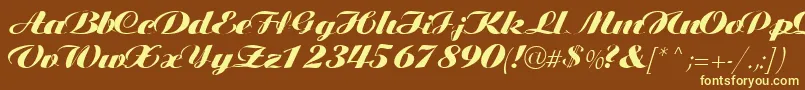 Tiffanys Font – Yellow Fonts on Brown Background