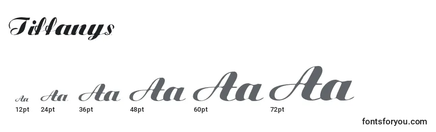 Размеры шрифта Tiffanys