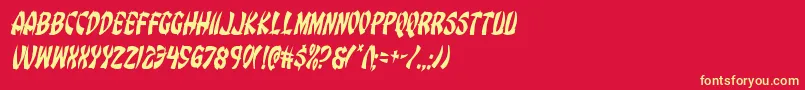 Eggrollcondital Font – Yellow Fonts on Red Background