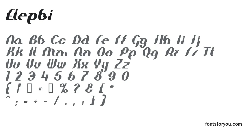 Czcionka Elepbi – alfabet, cyfry, specjalne znaki