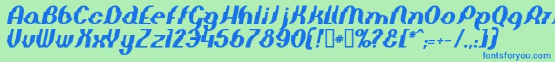 フォントElepbi – 青い文字は緑の背景です。