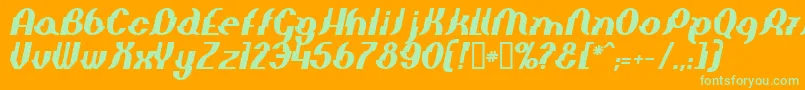 Elepbi Font – Green Fonts on Orange Background