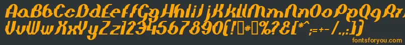 Elepbi-Schriftart – Orangefarbene Schriften auf schwarzem Hintergrund