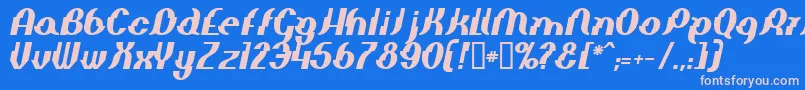 フォントElepbi – ピンクの文字、青い背景