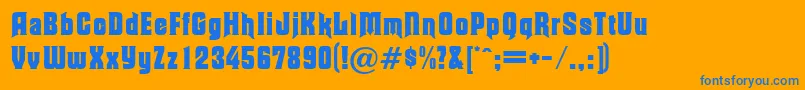 MoorgateRegularDb Font – Blue Fonts on Orange Background