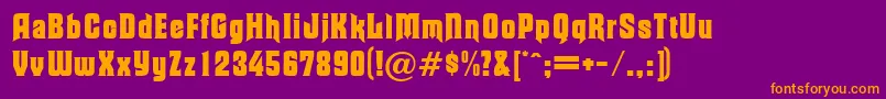 MoorgateRegularDb Font – Orange Fonts on Purple Background