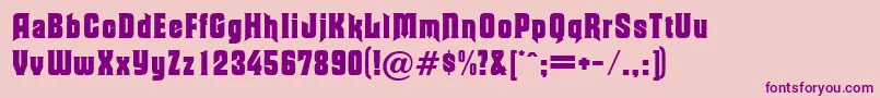 フォントMoorgateRegularDb – ピンクの背景に紫のフォント