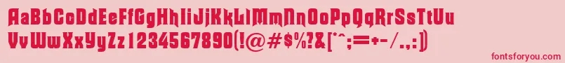 MoorgateRegularDb Font – Red Fonts on Pink Background